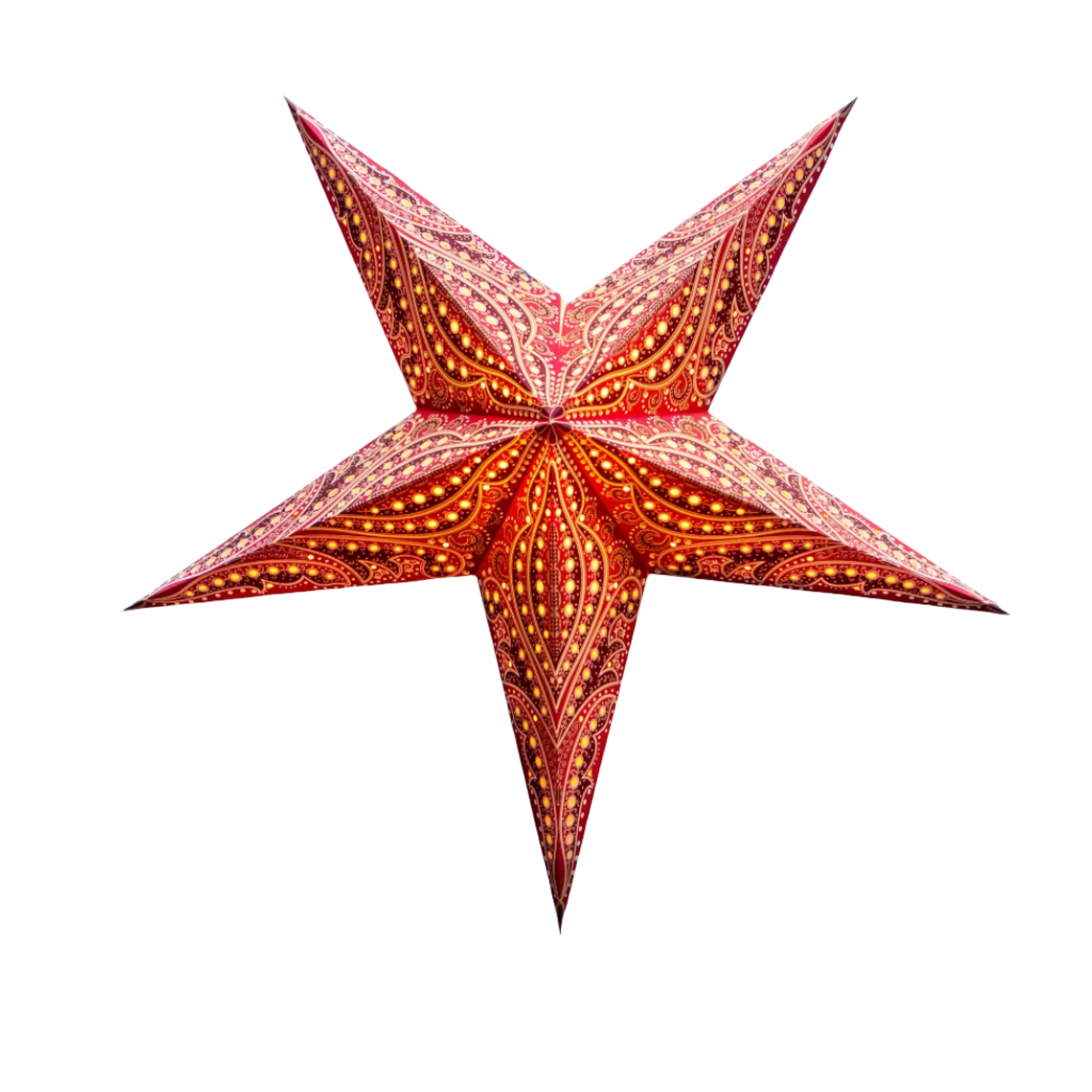 Red 5 pointed paper star lantern
