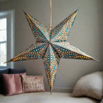 Blue 5 pointed paper star lantern