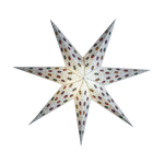 White & Multi colored 7 tipped paper star lantern