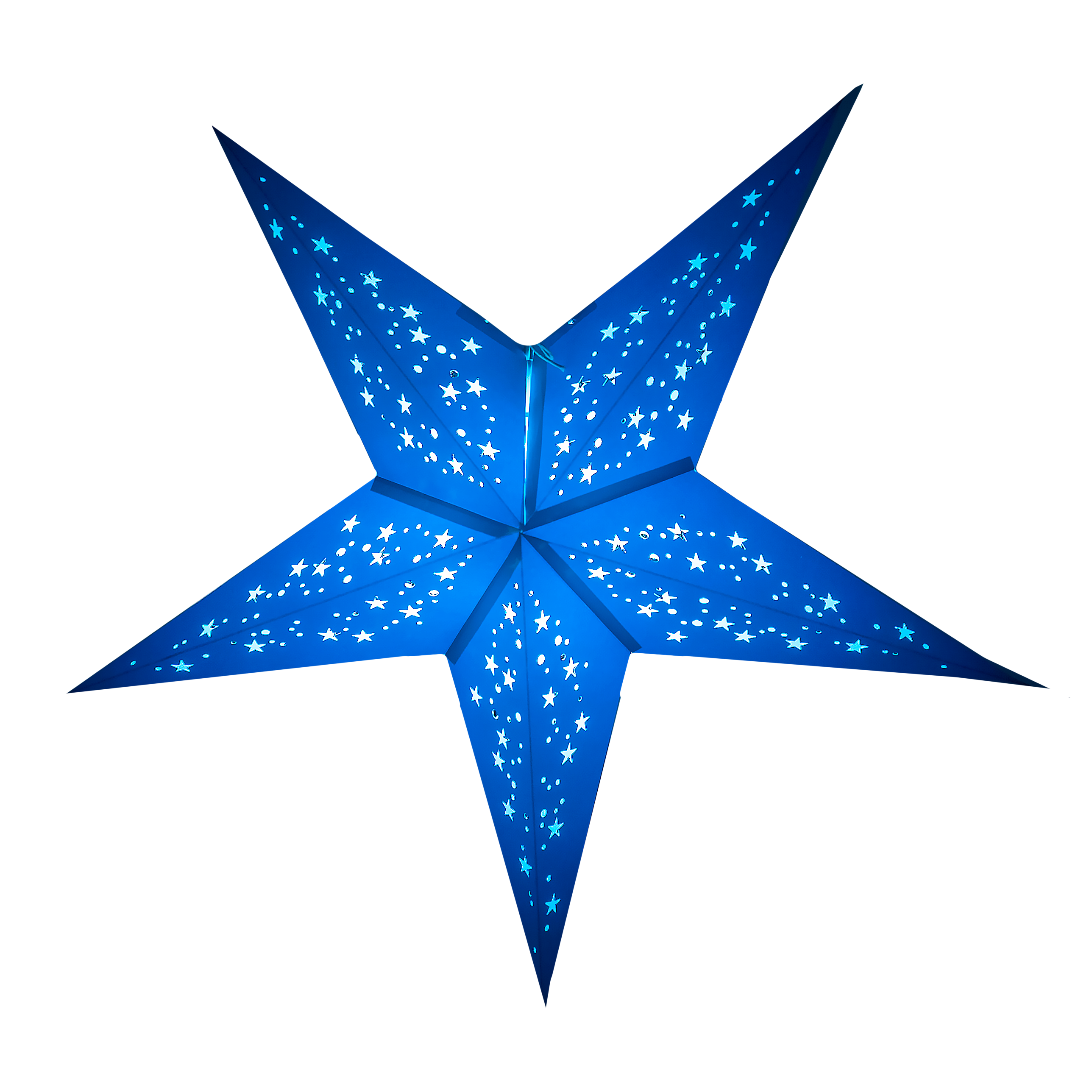 Blue 5 pointed paper star lantern