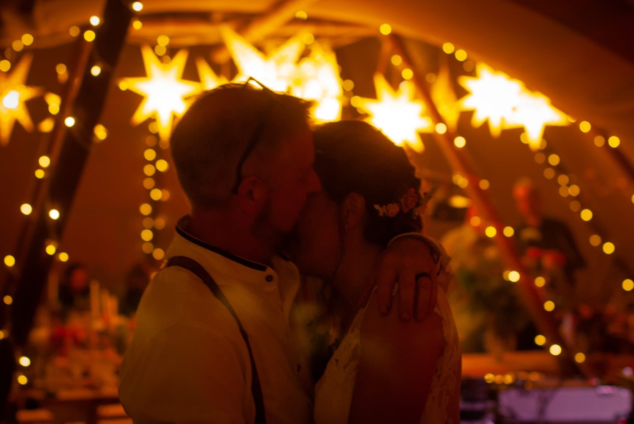 Paper Starlights at Tipi Wedding