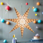 White & Multi colored 7 tipped paper star lantern