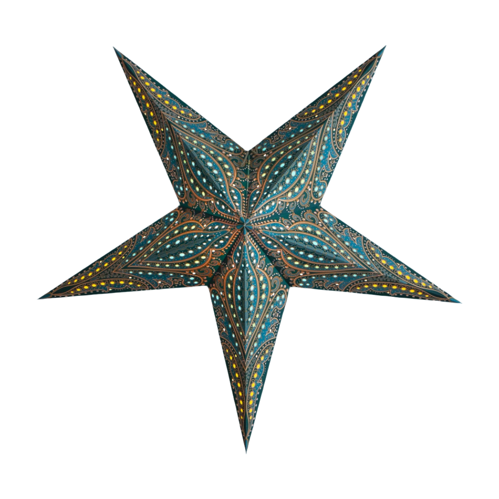 Blue 5 pointed paper star lantern