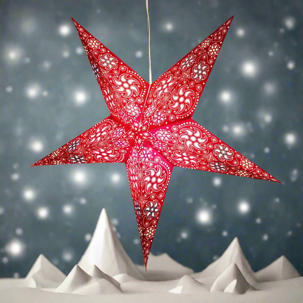Red 5 pointed paper star lantern