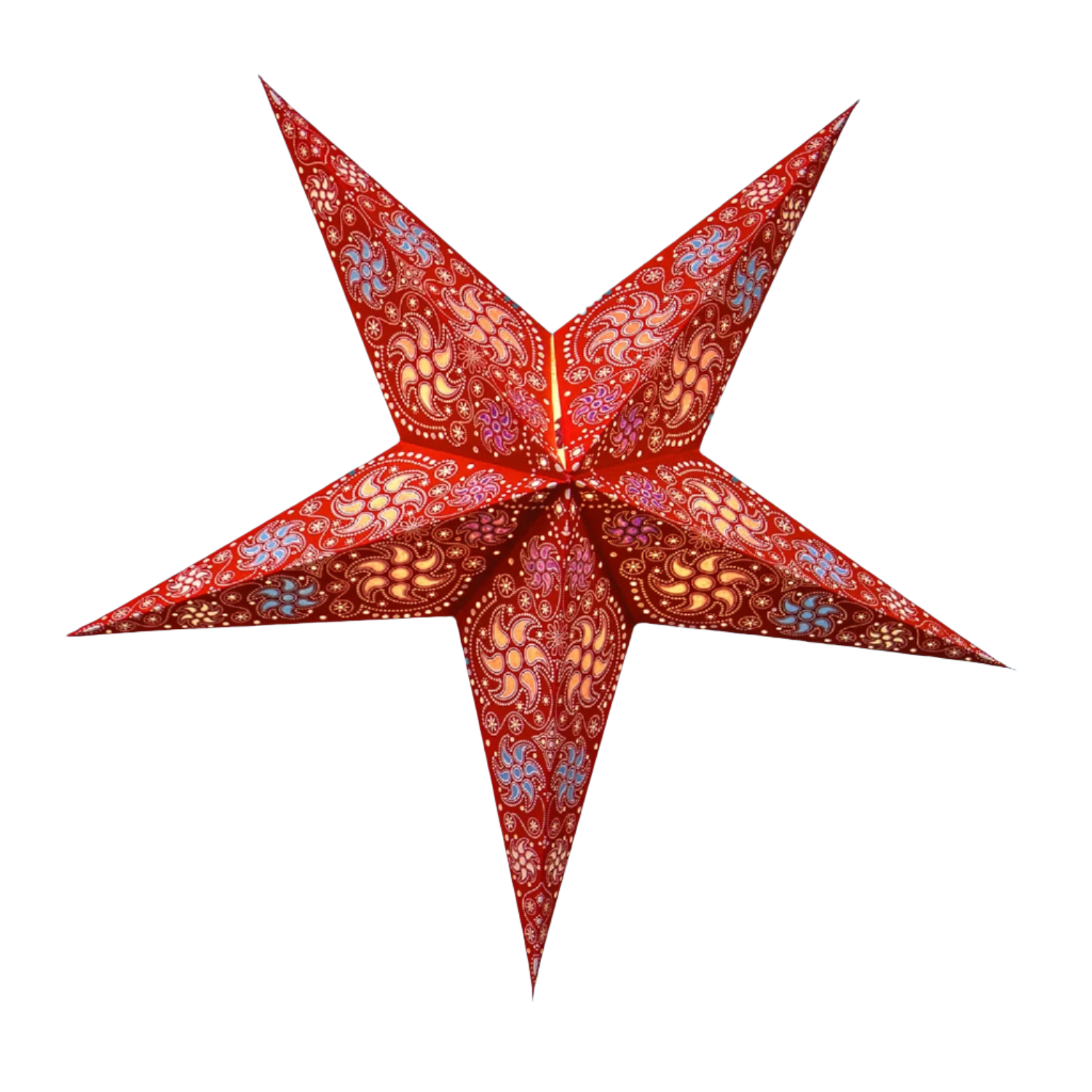 Red 5 pointed paper star lantern