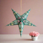 Blue 5 pointed paper star lantern