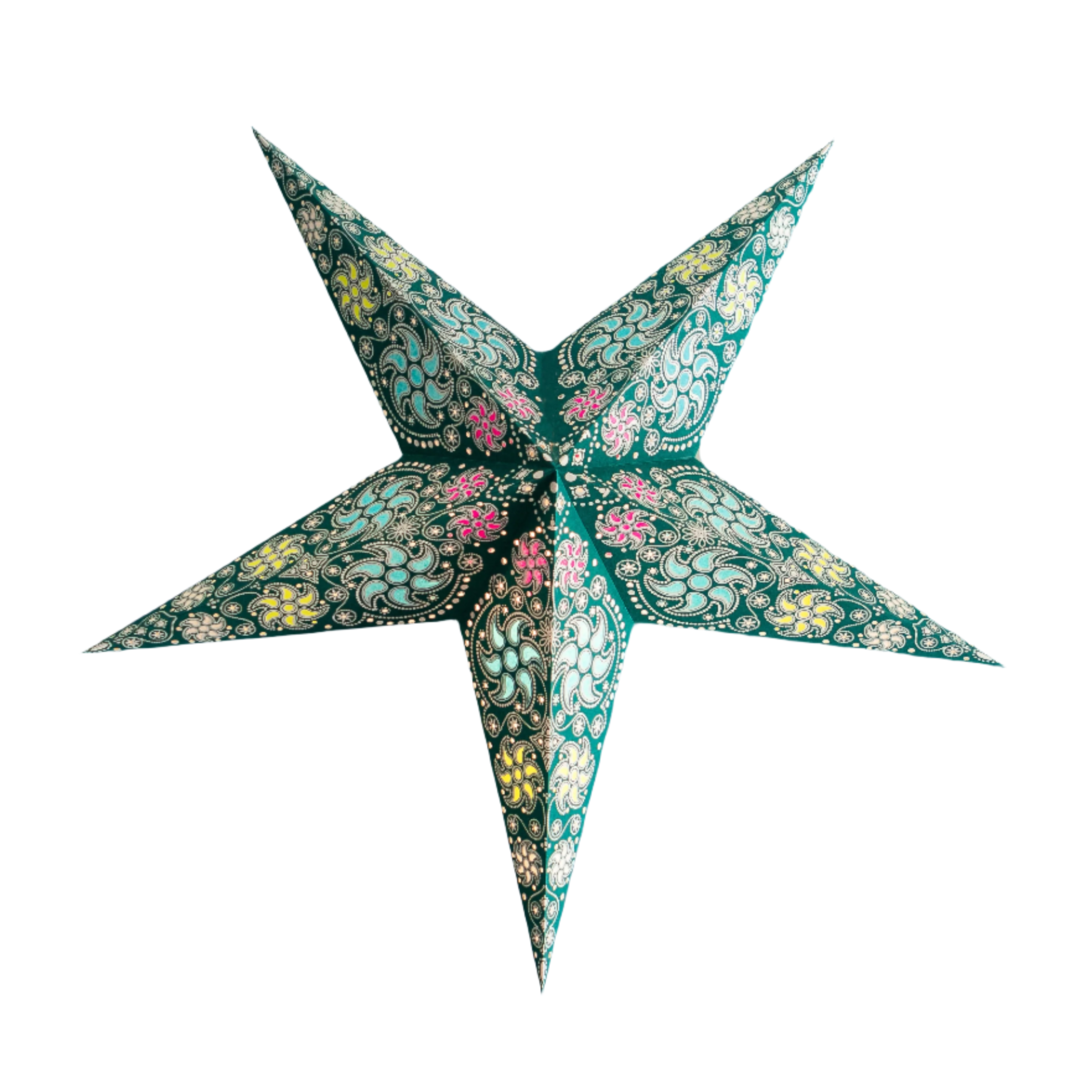 Blue 5 pointed paper star lantern