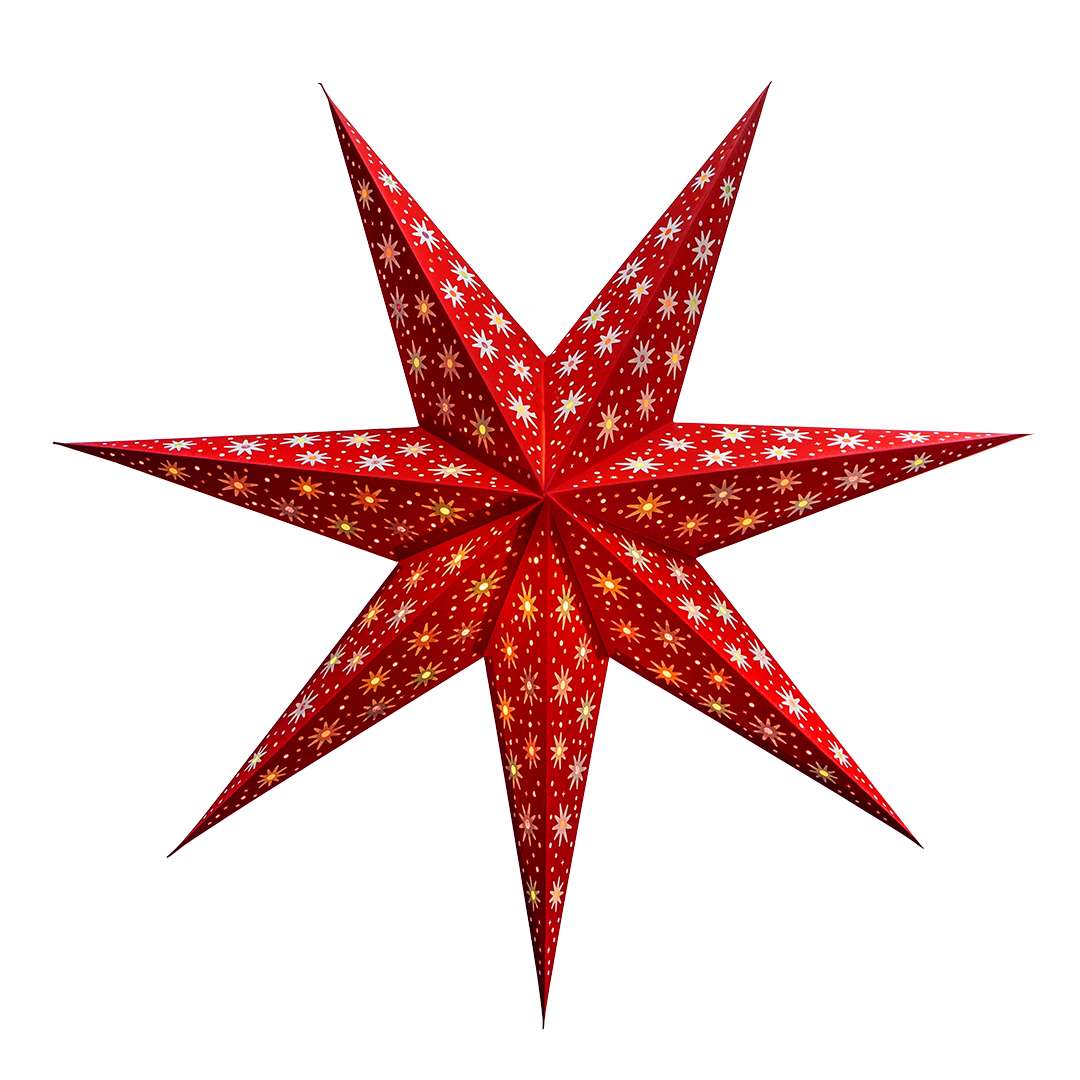 Red 7 pointed paper star lantern